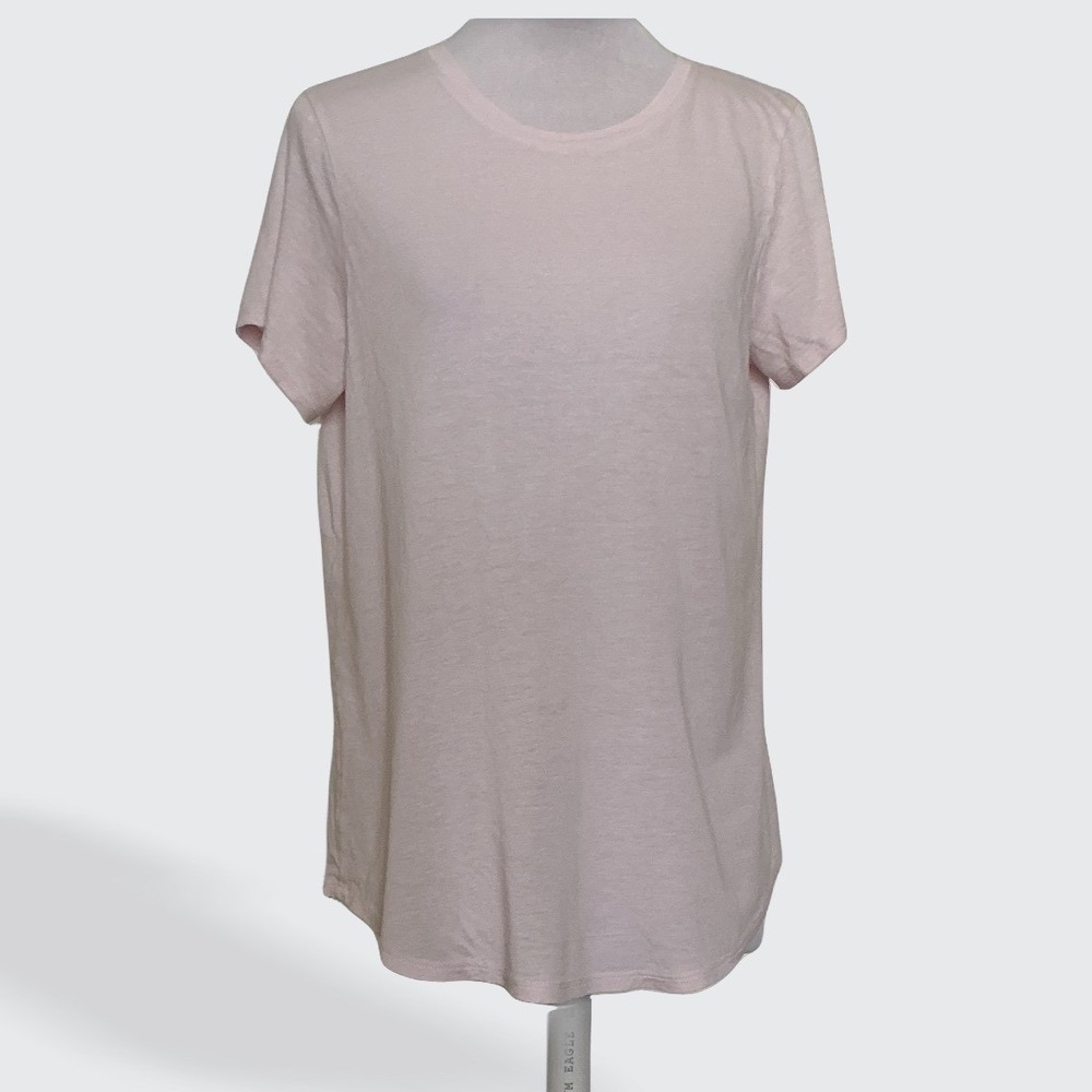 Vince Womens Pale Pink Crew Neck Short Sleeve Curved Hem Tee Shirt‎ Small